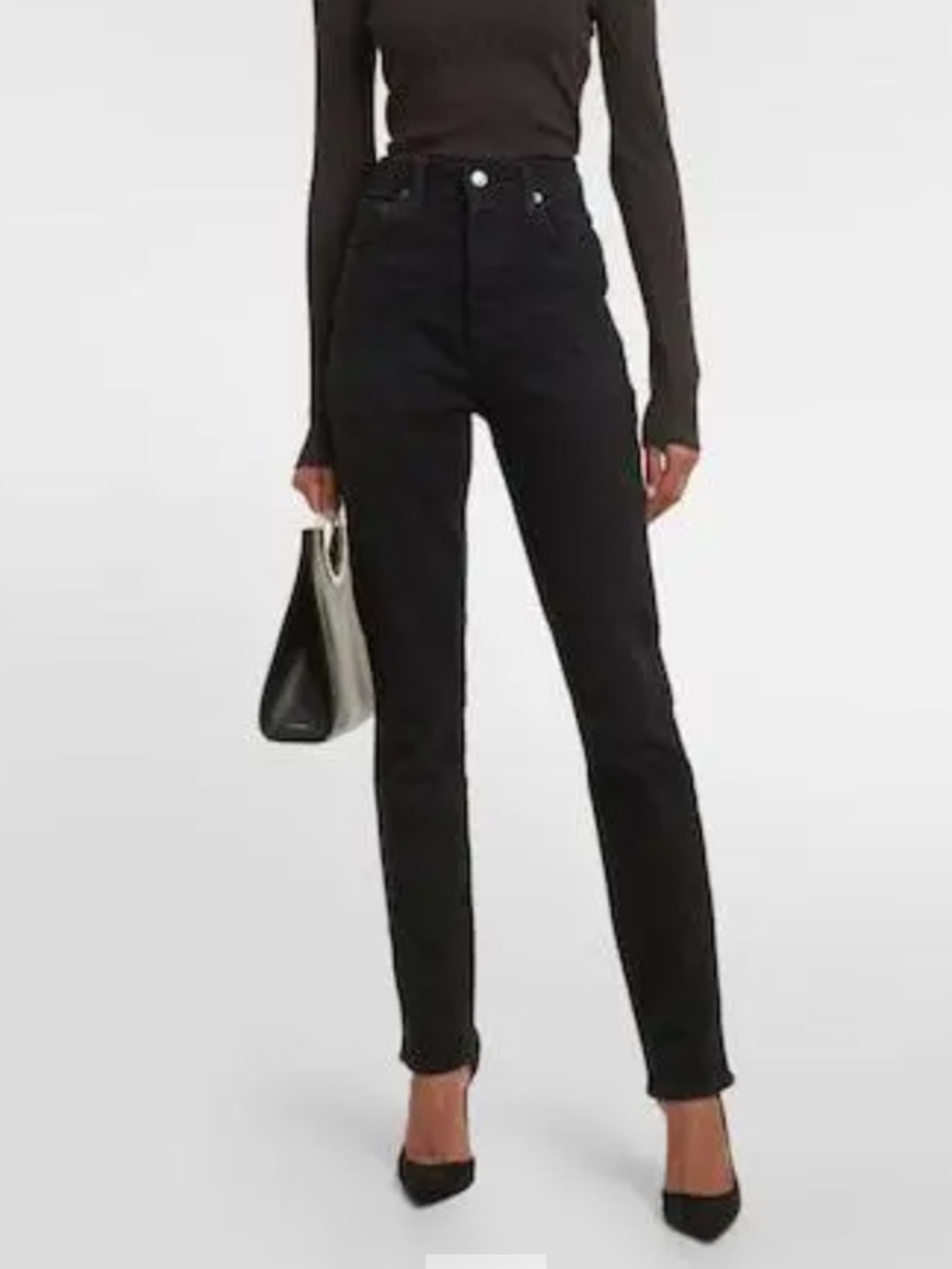Agolde High-Rise Black Straight-Leg Jeans